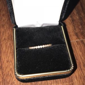 14k Rose Gold band with diamond accents